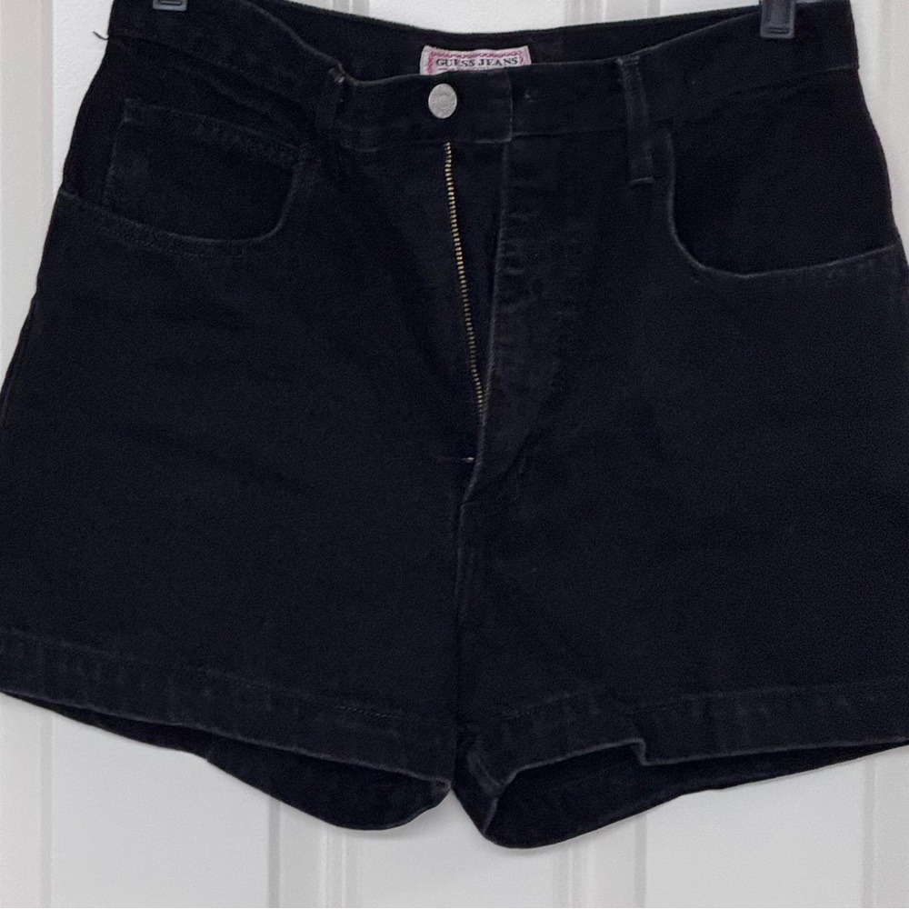Georges Marciano 1990s Guess Black High-Rise 5-pocket Jean Denim Short 1990s